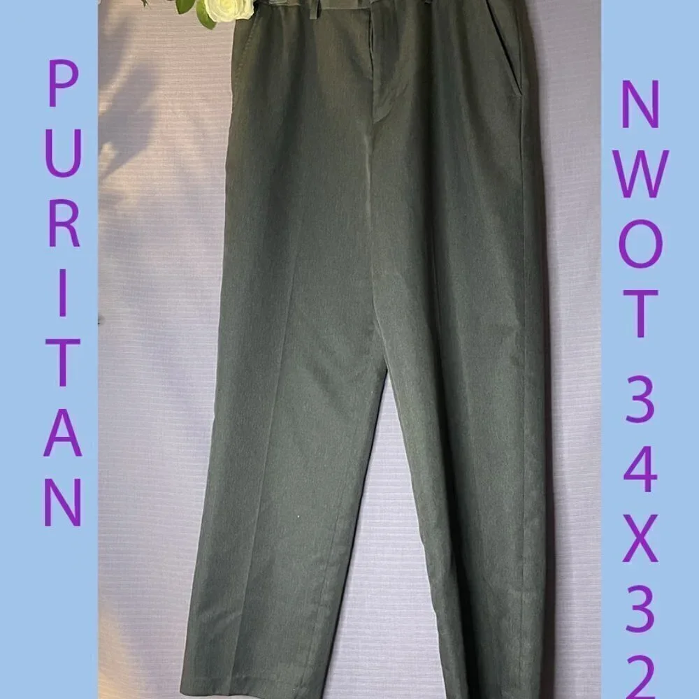 NWOT PURITAN 34X32 MENS GRAY DRESS PANTS